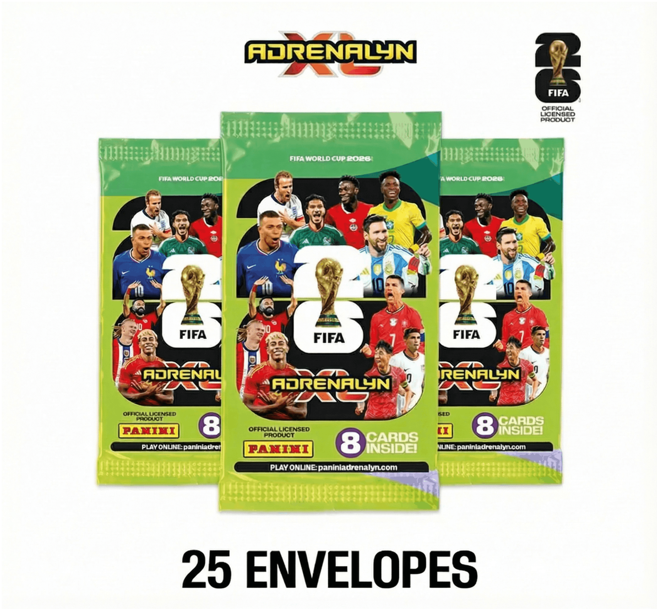 FIFA WORLD CUP 2026™ ADRENALYN XL™ - ENVELOPE 8 CARDS KIT COM 25 ENVELOPES