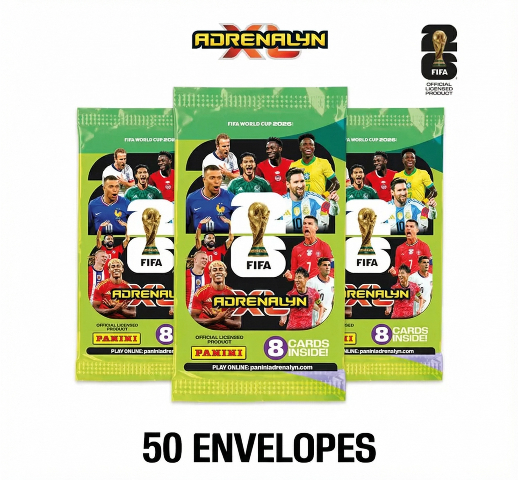 FIFA WORLD CUP 2026™ ADRENALYN XL™ - ENVELOPE 8 CARDS - KIT COM 50 ENVELOPES